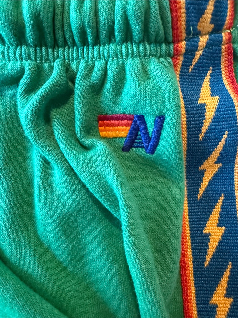 Aviator Nation Kelly Green 5 Stripe Bolt Stripe Sweatpant Joggers - Picture 5 of 5